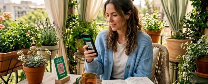 Creator scanning QR code for contactless tipping