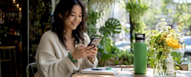 Creator viewing instant tips on smartphone