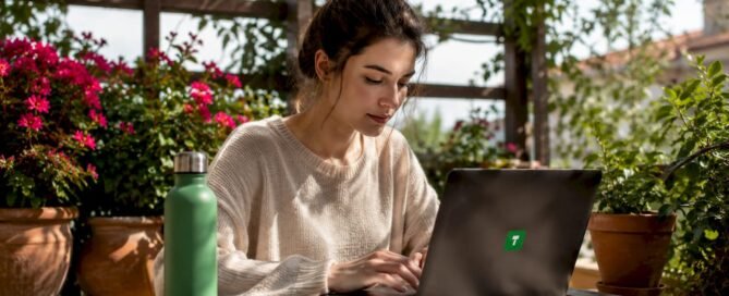 Female creator typing tipping links setup