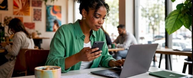 Content creator reviewing tip platforms on smartphone