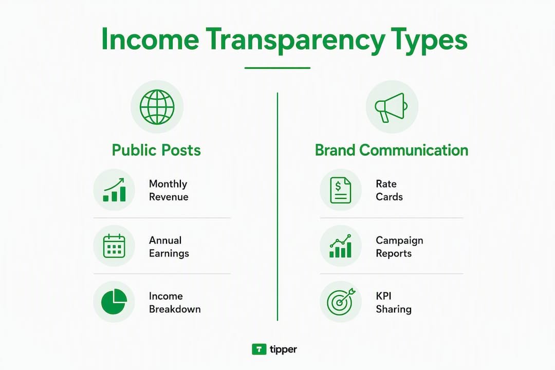 Infographic comparing income transparency types