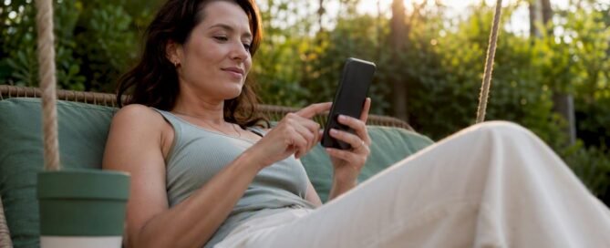 Content creator engaging audience on smartphone
