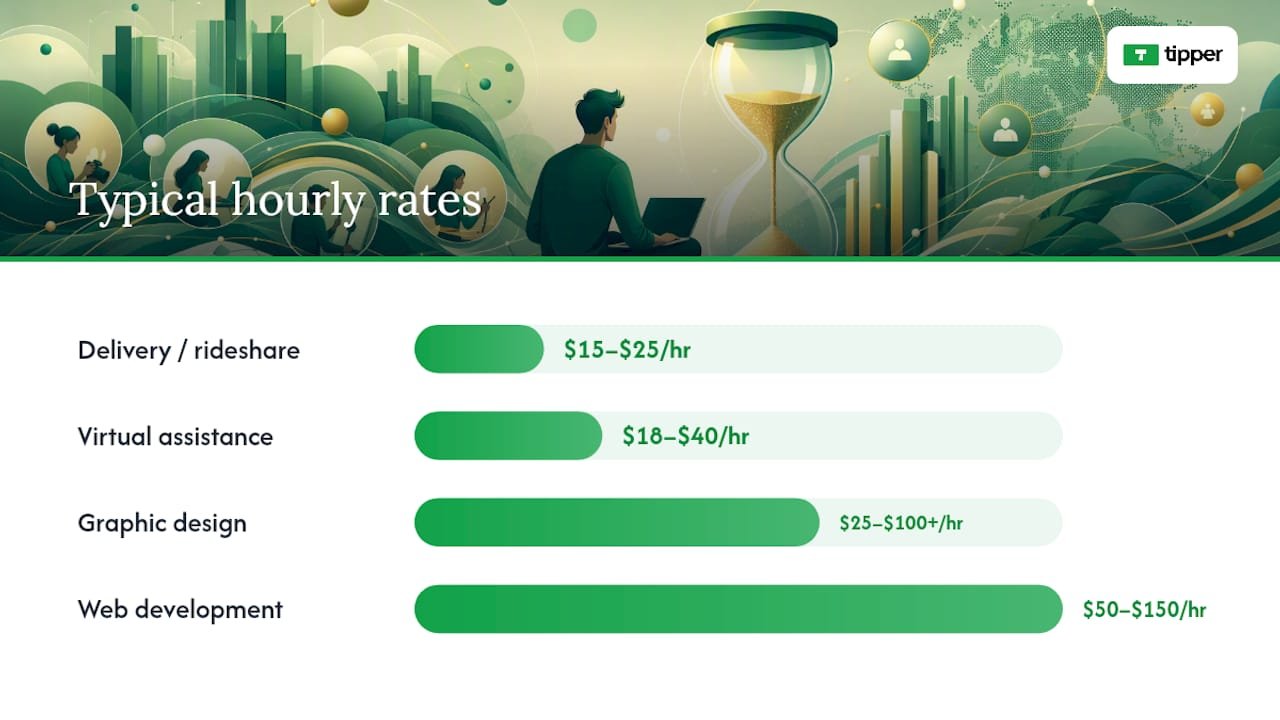 Freelance income categories comparison diagram