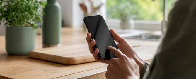 Hand holding smartphone ready to send tip