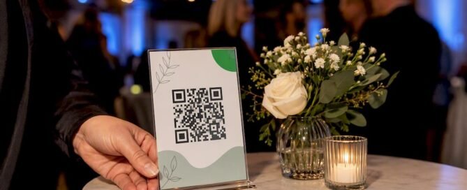 QR tipping sign at pop-up event