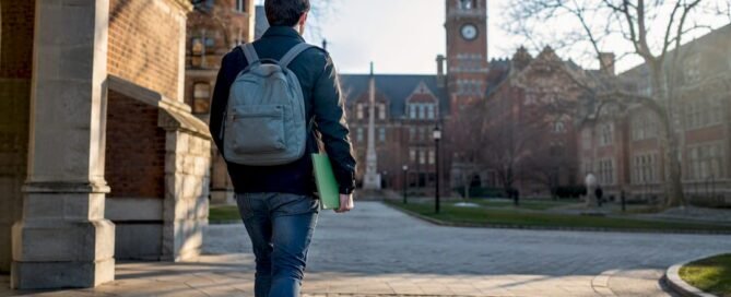 Student visiting a technical university campus