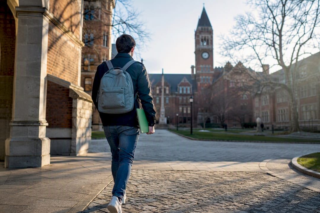 Student visiting a technical university campus