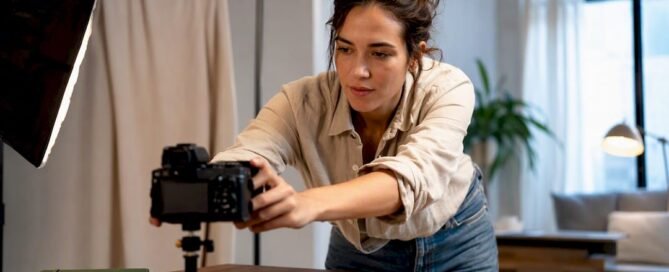Creator recording an exclusive behind-the-scenes video