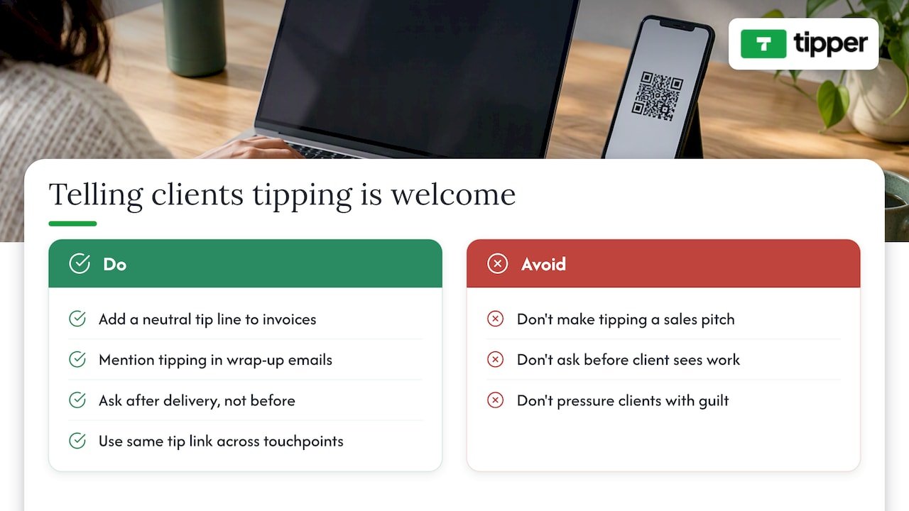 How to tell clients tipping is welcome without sounding awkward — overview diagram