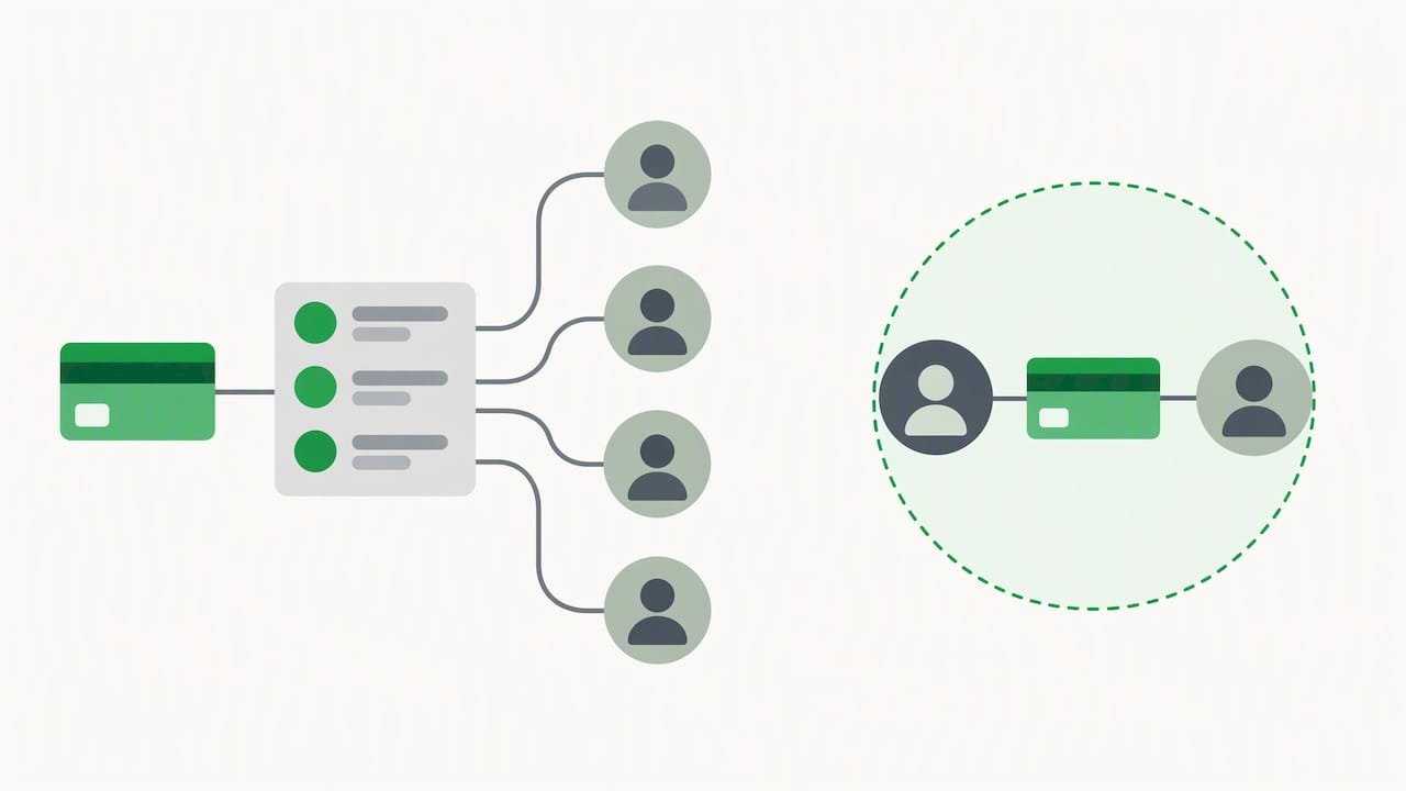 Private creator tip beside publicly shared transaction