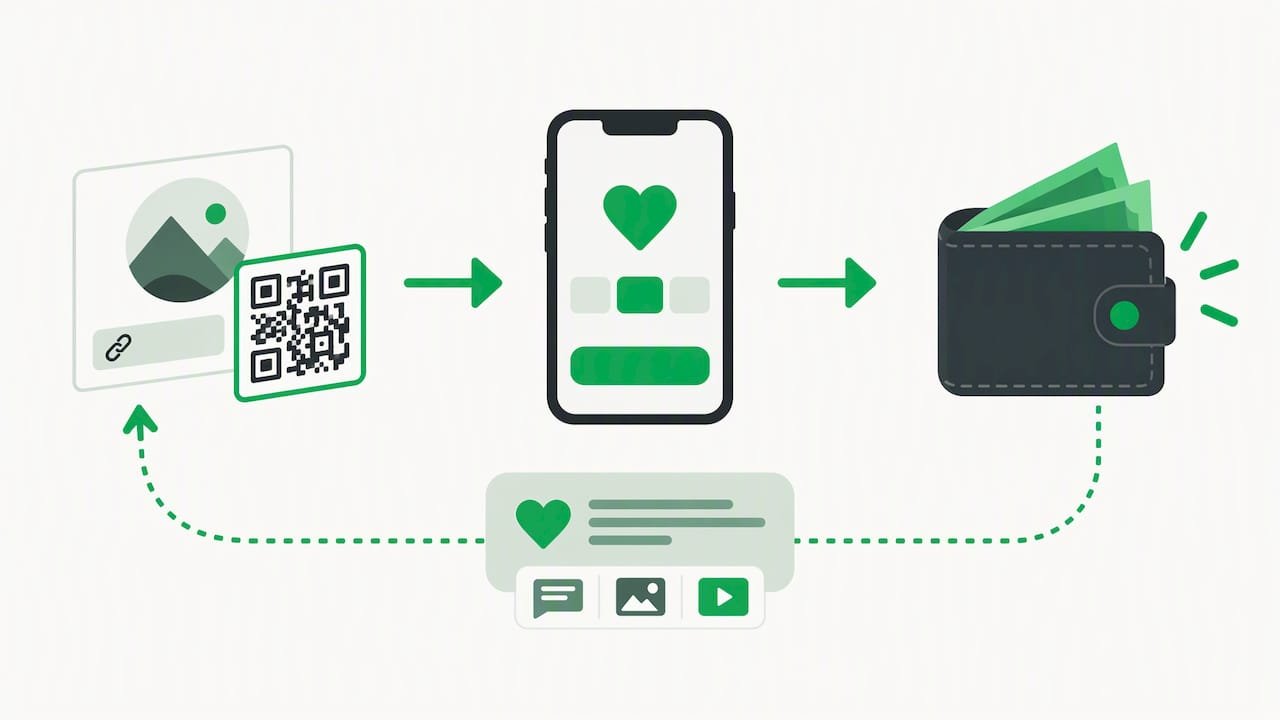 Direct tip and creator thank-you flow