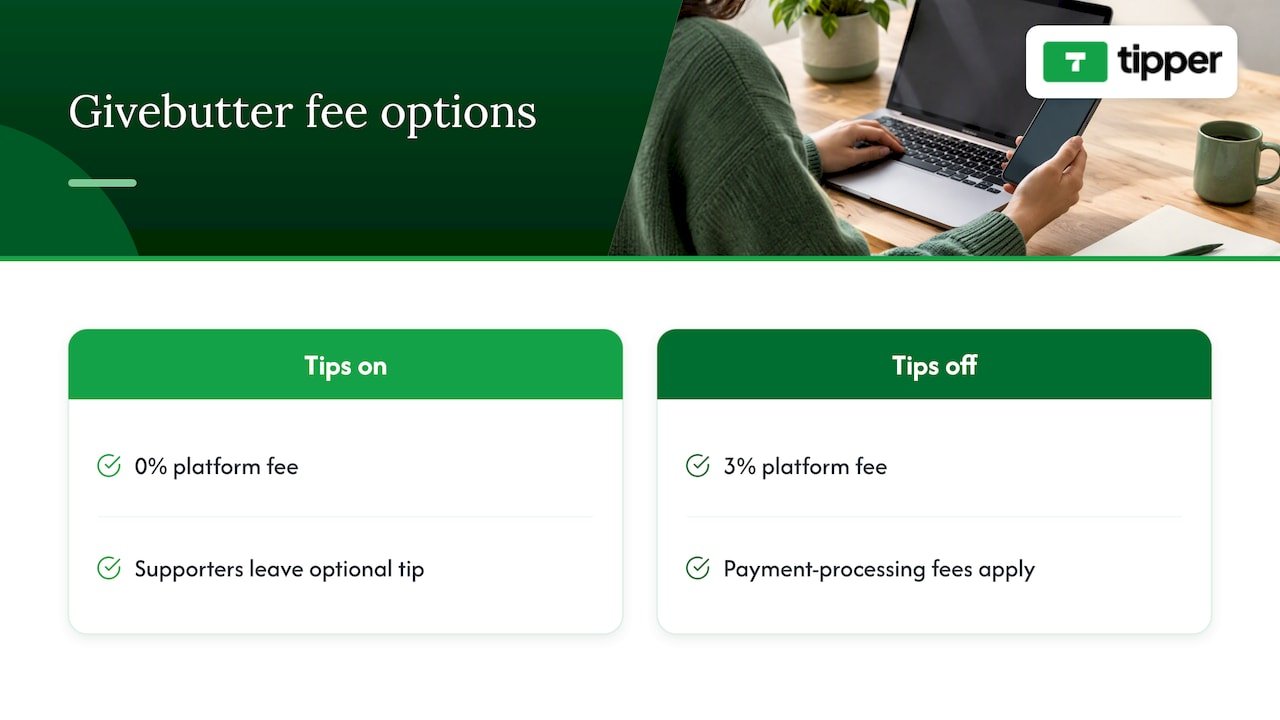 Givebutter fee options based on optional tips